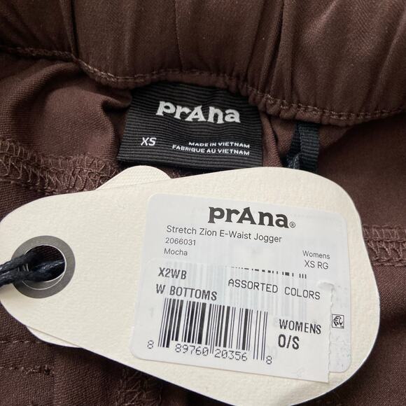 Prana Stretch Zion E-Waist Jogger Women's XS Mocha Relaxed Fit High Rise Cargo - Picture 5 of 10